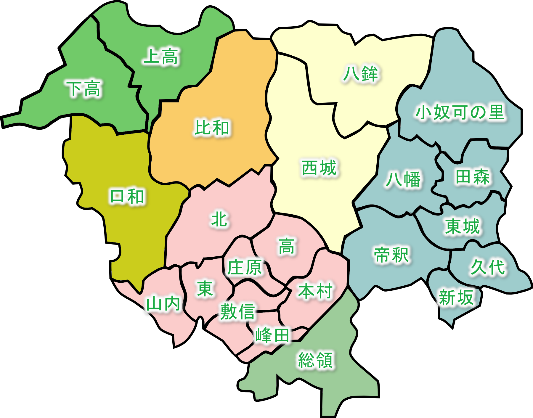 庄原市自治振興区連合会 振興区 地図素材 振興区 地図素材